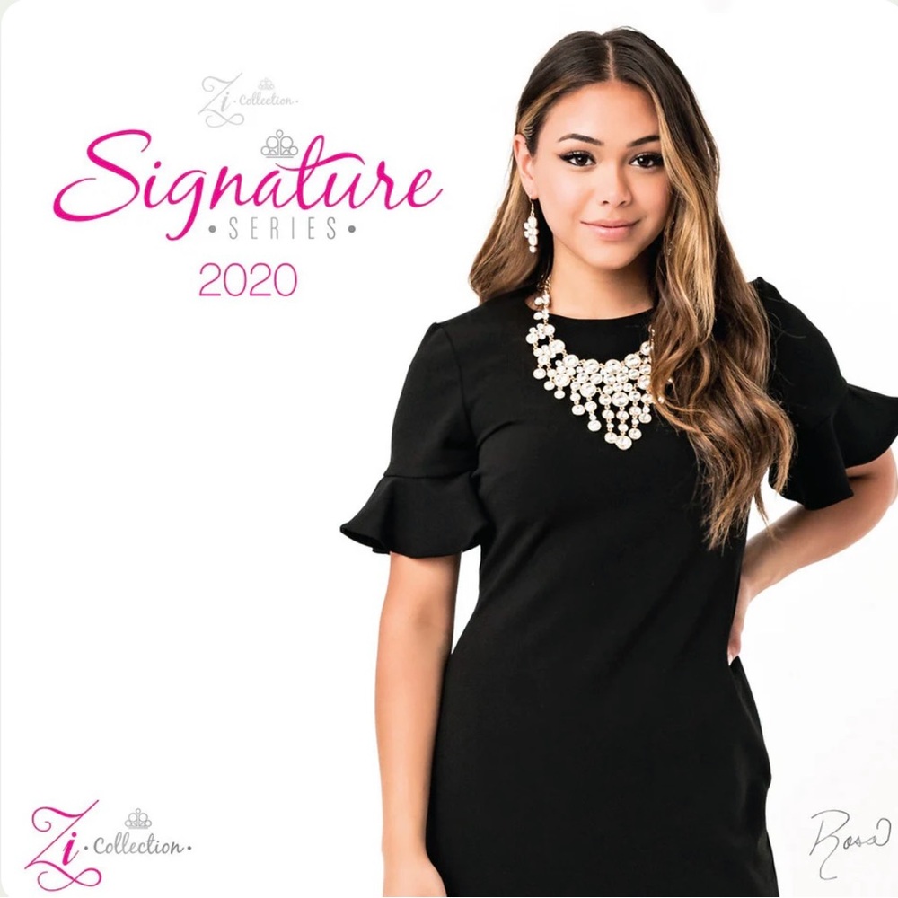 Paparazzi “The Rosa” Necklace Set - 2020 Zi Collection Signature Series NWT - Picture 2 of 8